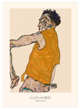 Egon Schiele Self-Portrait in Yellow Vest - Art Print